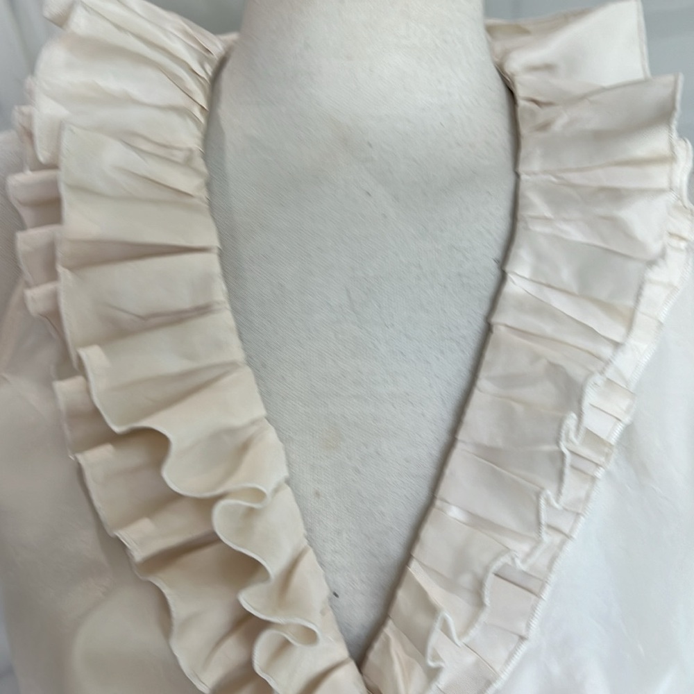 Tadashi Shoji Cream Ruffle Satin Wrap Camisole - Picture 3 of 12